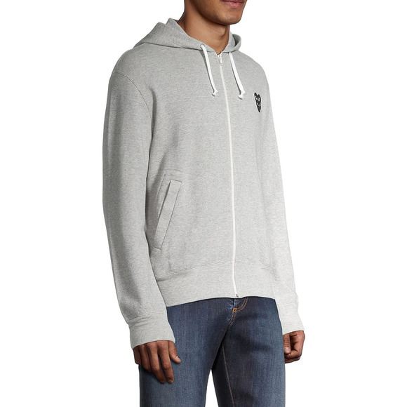 COMME DES GARCONS CDG PLAY GRAY FULL ZIP HOODIE WITH BLACK HEART - Picture 4 of 8